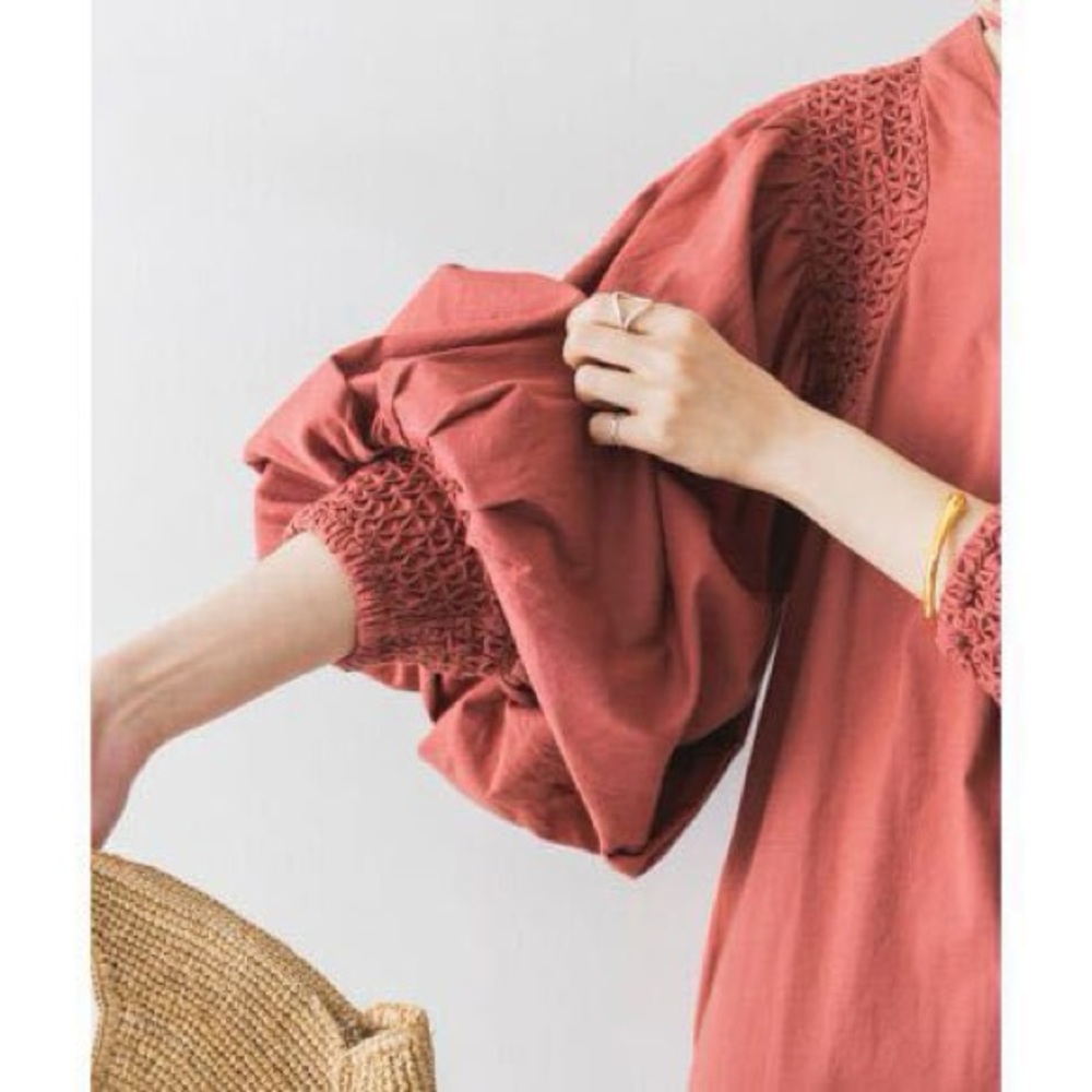 Kiira cotton linen smocking tuck dress free size - Picture 5 of 14